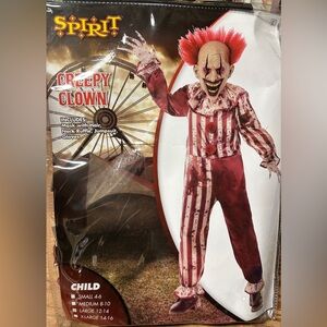 Creepy Clown Kids Costume - Red and White